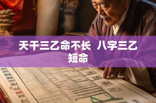 天干三乙命不长 八字三乙短命 天干三乙命不长 八字三乙短命