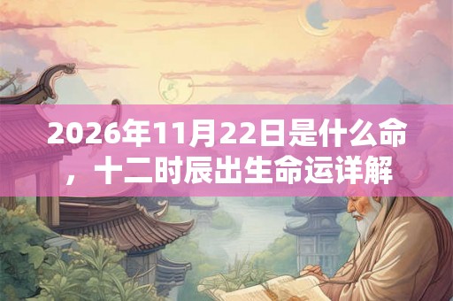 2026年11月22日是什么命，十二时辰出生命运详解