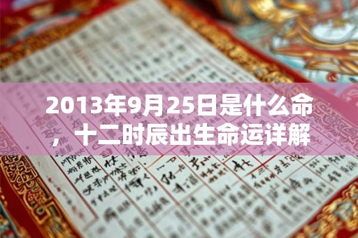 2013年9月25日是什么命,十二时辰出生命运详解 2013年9月25日是什么命,十二时辰出生命运详解