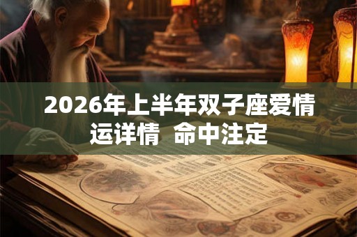 2026年上半年双子座爱情运详情 命中注定 2026年上半年双子座爱情运详情 命中注定