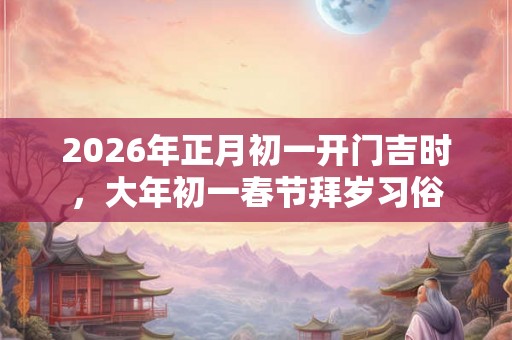2026年正月初一开门吉时，大年初一春节拜岁习俗