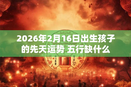 2026年2月16日出生孩子的先天运势 五行缺什么