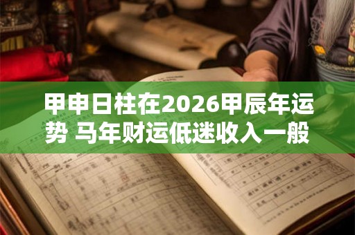 甲申日柱在2026甲辰年运势 马年财运低迷收入一般 甲申日柱在2026甲辰年运势 马年财运低迷收入一般