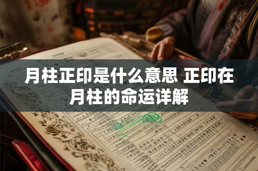 月柱正印是什么意思 正印在月柱的命运详解