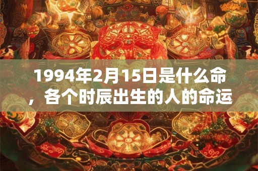 1994年2月15日是什么命,各个时辰出生的人的命运 1994年2月15日是什么命,各个时辰出生的人的命运