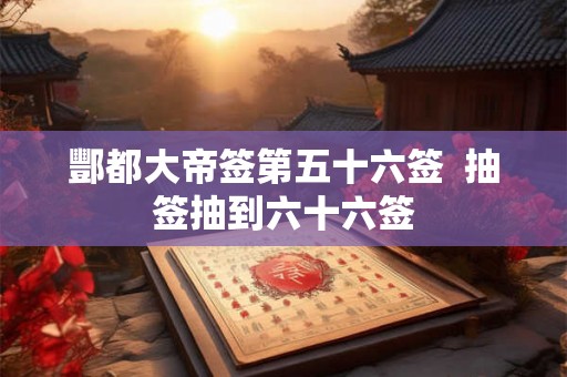 酆都大帝签第五十六签  抽签抽到六十六签