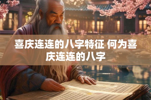 喜庆连连的八字特征 何为喜庆连连的八字