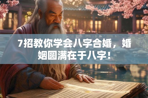 7招教你学会八字合婚，婚姻圆满在于八字！