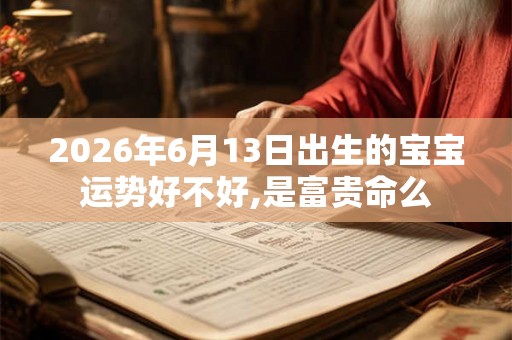 2026年6月13日出生的宝宝运势好不好,是富贵命么
