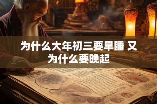 为什么大年初三要早睡 又为什么要晚起