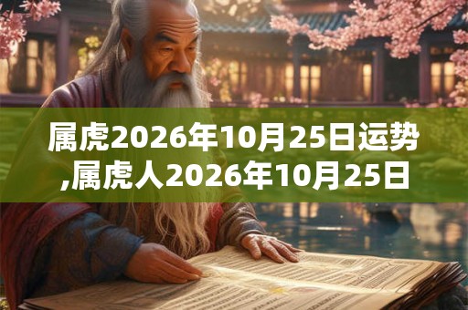 属虎2026年10月25日运势,属虎人2026年10月25日财运,生肖虎2026年10月25日运势