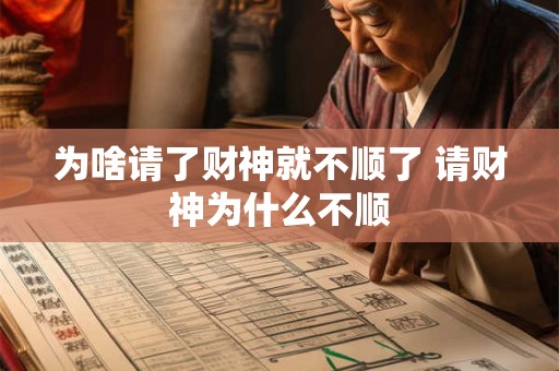 为啥请了财神就不顺了 请财神为什么不顺
