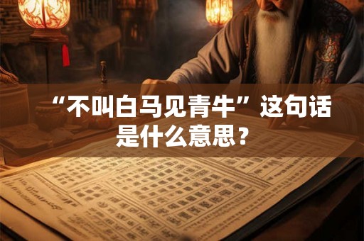 “不叫白马见青牛”这句话是什么意思？
