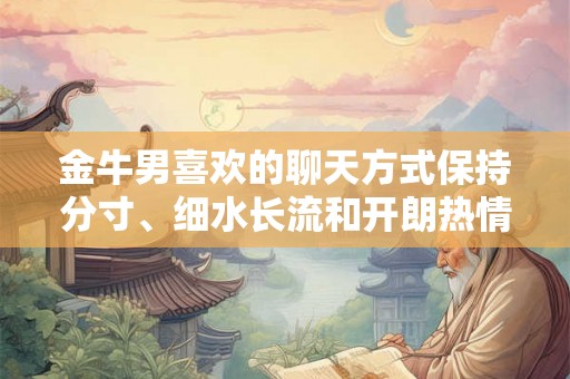 金牛男喜欢的聊天方式保持分寸、细水长流和开朗热情