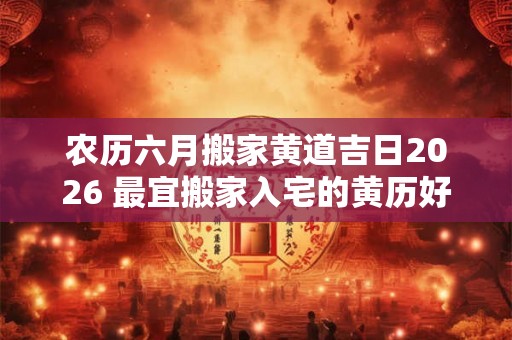 农历六月搬家黄道吉日2026 最宜搬家入宅的黄历好日子
