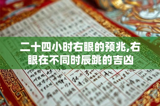 二十四小时右眼的预兆,右眼在不同时辰跳的吉凶 二十四小时右眼的预兆,右眼在不同时辰跳的吉凶