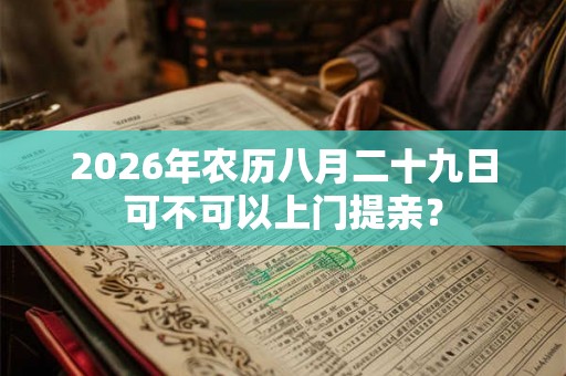 2026年农历八月二十九日可不可以上门提亲？