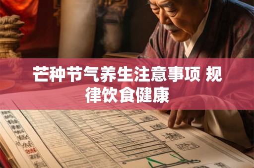 芒种节气养生注意事项 规律饮食健康