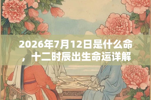 2026年7月12日是什么命,十二时辰出生命运详解 2026年7月12日是什么命,十二时辰出生命运详解