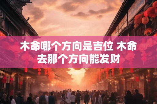 木命哪个方向是吉位 木命去那个方向能发财