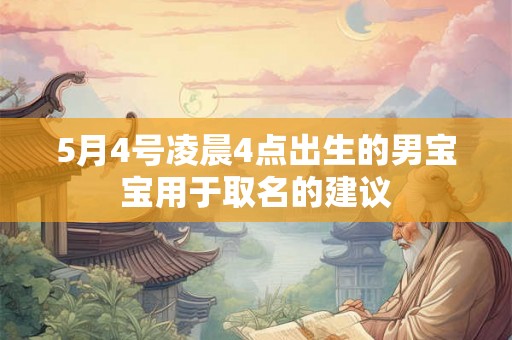 5月4号凌晨4点出生的男宝宝用于取名的建议
