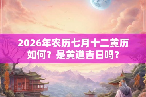 2026年农历七月十二黄历如何？是黄道吉日吗？