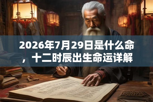 2026年7月29日是什么命，十二时辰出生命运详解