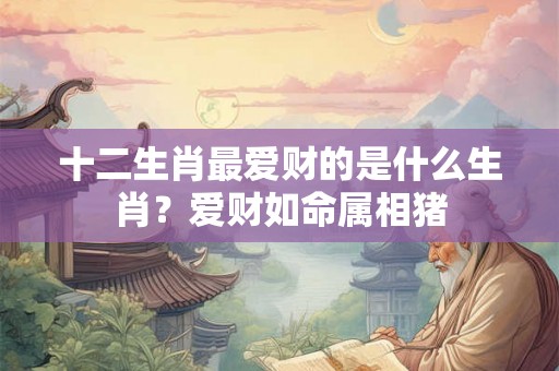 十二生肖最爱财的是什么生肖？爱财如命属相猪