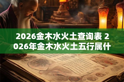 2026金木水火土查询表 2026年金木水火土五行属什么不变大意