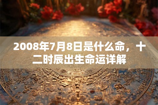 2008年7月8日是什么命,十二时辰出生命运详解 2008年7月8日是什么命,十二时辰出生命运详解