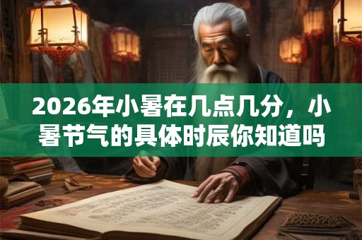 2026年小暑在几点几分,小暑节气的具体时辰你知道吗? 2026年小暑在几点几分,小暑节气的具体时辰你知道吗?