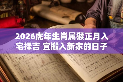 2026虎年生肖属猴正月入宅择吉 宜搬入新家的日子