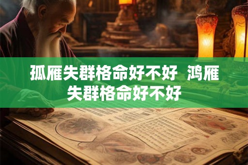 孤雁失群格命好不好  鸿雁失群格命好不好