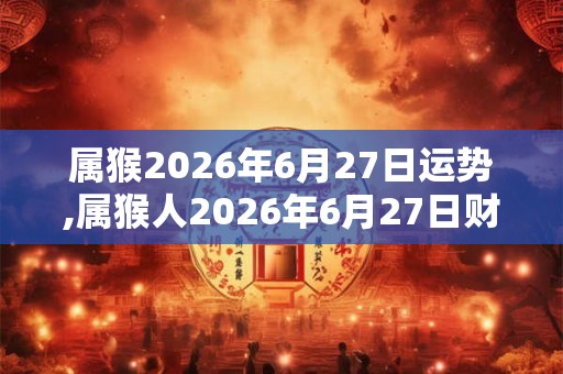 属猴2026年6月27日运势,属猴人2026年6月27日财运,生肖猴2026年6月27日运势