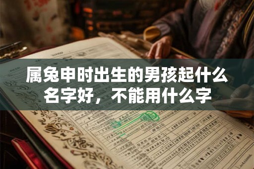 属兔申时出生的男孩起什么名字好，不能用什么字