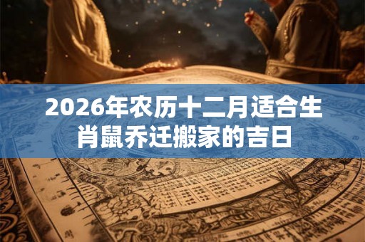 2026年农历十二月适合生肖鼠乔迁搬家的吉日