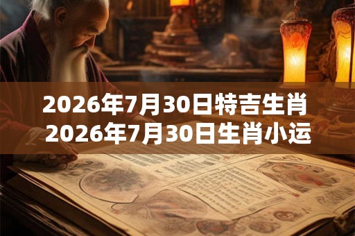 2026年7月30日特吉生肖 2026年7月30日生肖小运播报
