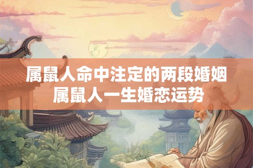 属鼠人命中注定的两段婚姻 属鼠人一生婚恋运势