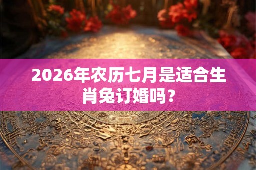 2026年农历七月是适合生肖兔订婚吗？