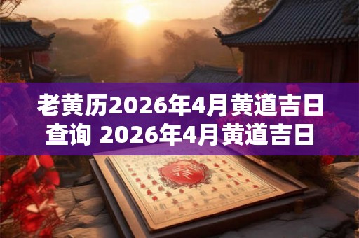 老黄历2026年4月黄道吉日查询 2026年4月黄道吉日在老黄历上是哪些