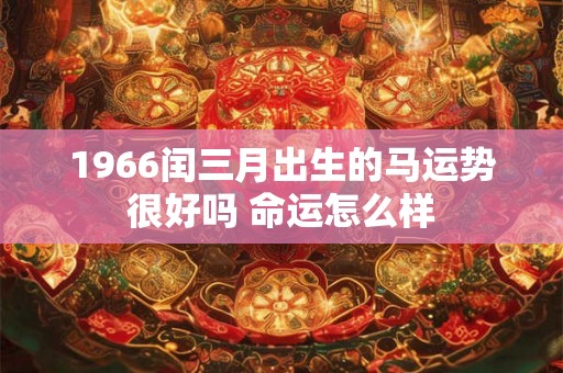 1966闰三月出生的马运势很好吗 命运怎么样