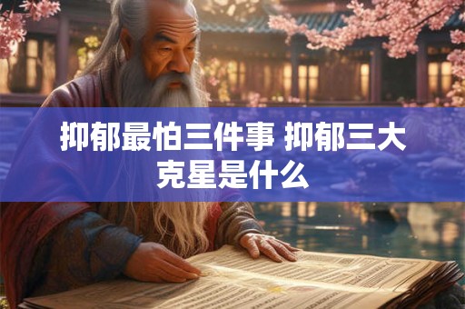 抑郁最怕三件事 抑郁三大克星是什么 抑郁最怕三件事 抑郁三大克星是什么