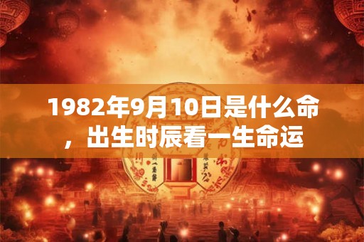 1982年9月10日是什么命，出生时辰看一生命运