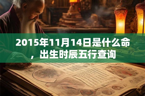 2015年11月14日是什么命，出生时辰五行查询