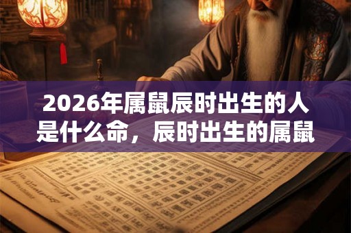 2026年属鼠辰时出生的人是什么命，辰时出生的属鼠人好不好？