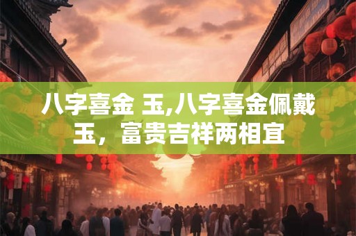 八字喜金 玉,八字喜金佩戴玉，富贵吉祥两相宜