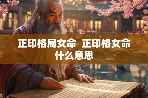 正印格局女命  正印格女命什么意思