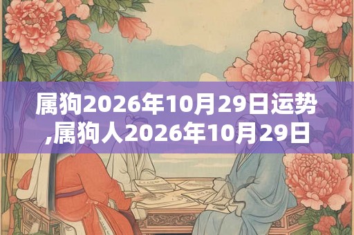 属狗2026年10月29日运势,属狗人2026年10月29日财运,生肖狗2026年10月29日运势
