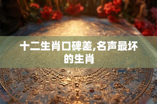 十二生肖口碑差,名声最坏的生肖