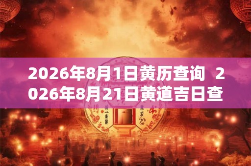 2026年8月1日黄历查询  2026年8月21日黄道吉日查询